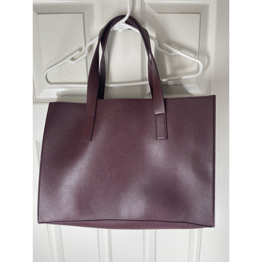 Rachel Zoe Arialith Burgundy Leather Tote Bag Purse NWoT Interior Matching Clutc